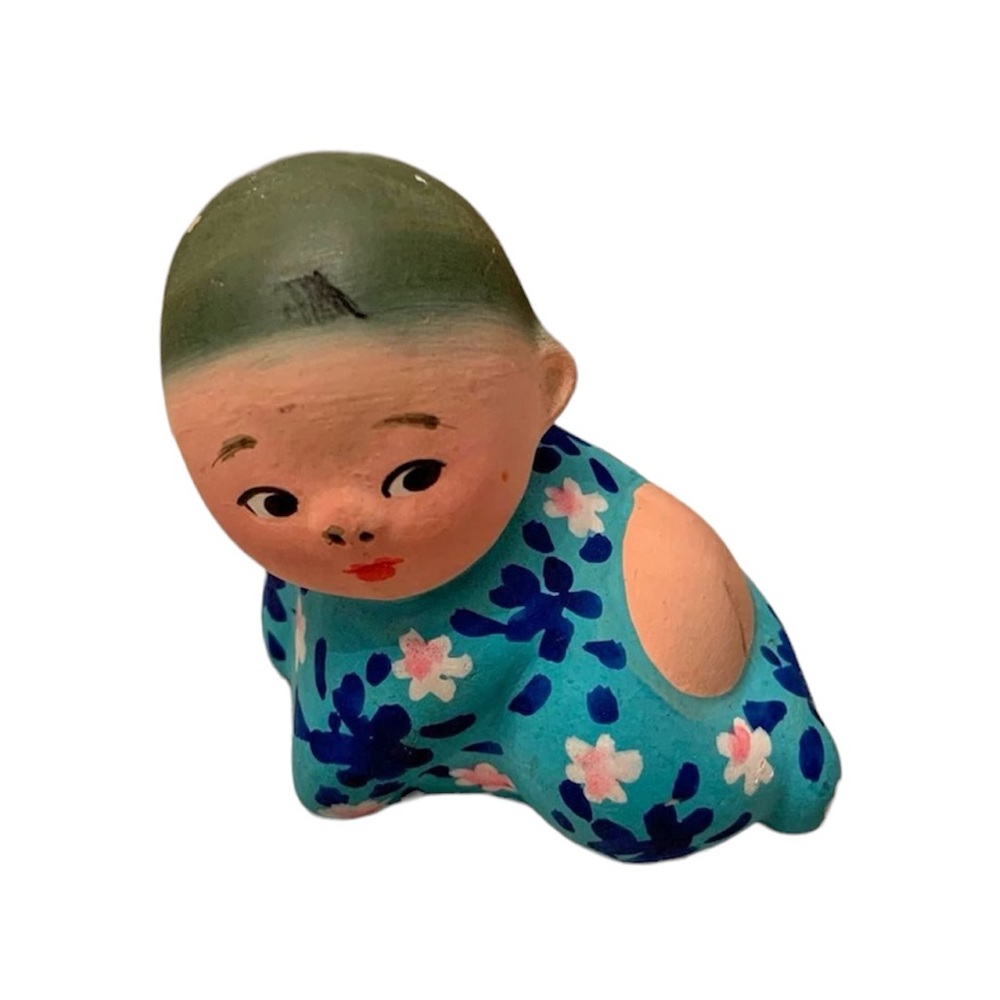 VTG Chinese Clay Figurine Hand Made